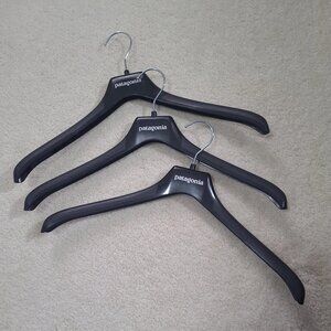 Patagonia Store Display Clothing Hangers - Lot / Set of 3 Black Plastic